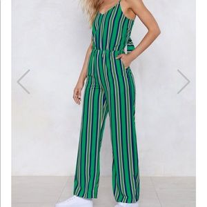 50% off through Friday! Nastygal striped jumpsuit